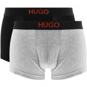 HUGO Two Pack Brother Boxer Trunks Grey