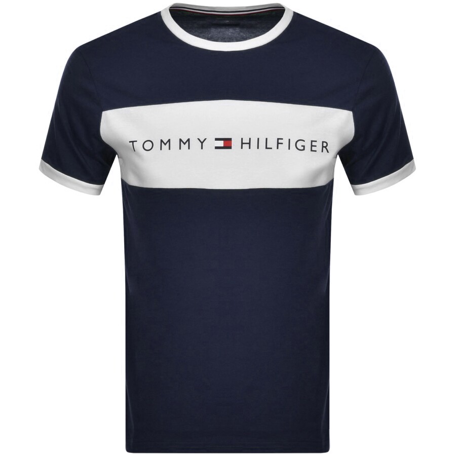 tommy hilfiger lounge logo flag t shirt grey