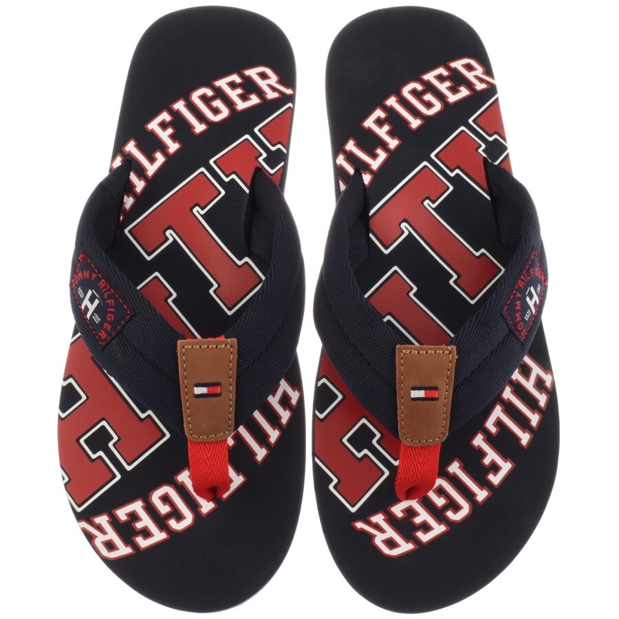 tommy hilfiger navy flip flops