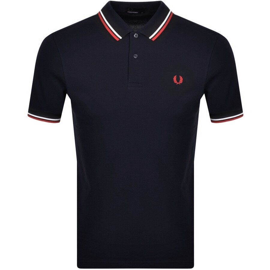 Fred Perry Twin Tipped Polo T Shirt Navy