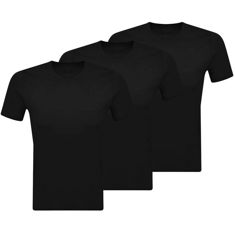 BOSS Triple Pack Crew Neck T Shirts Black