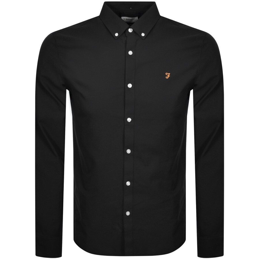 Farah Vintage Brewer Long Sleeve Shirt Black