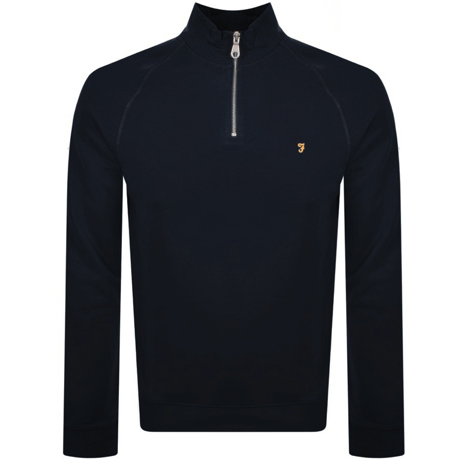 Farah Vintage Jim Half Zip Sweatshirt Navy