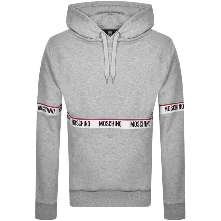Moschino Logo Tape Hoodie Grey