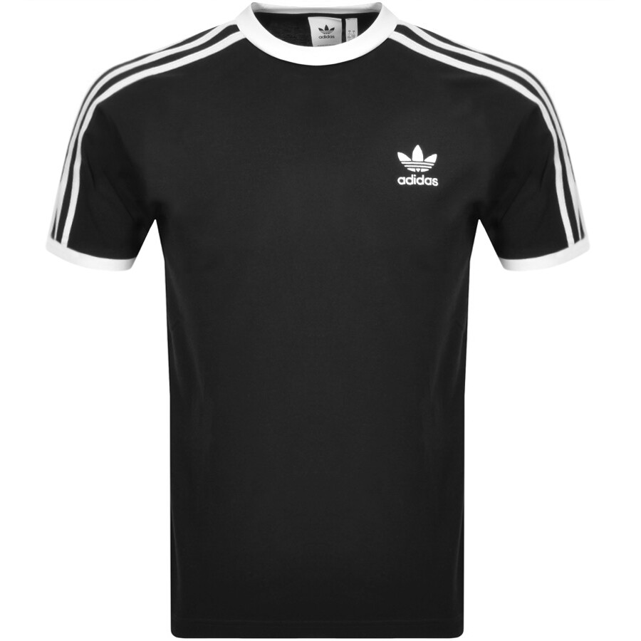 adidas 3 Stripe T Shirt Black