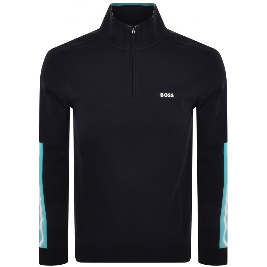 boss athleisure half zip