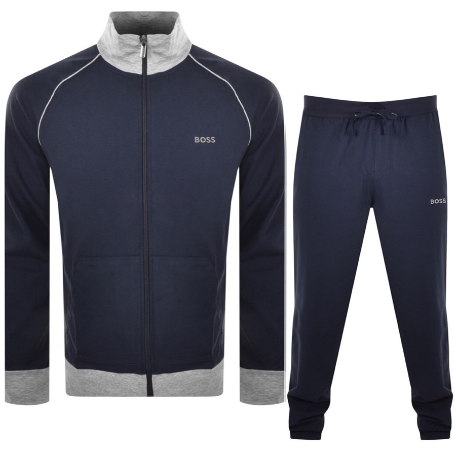 boss bodywear lounge logo tracksuit grey