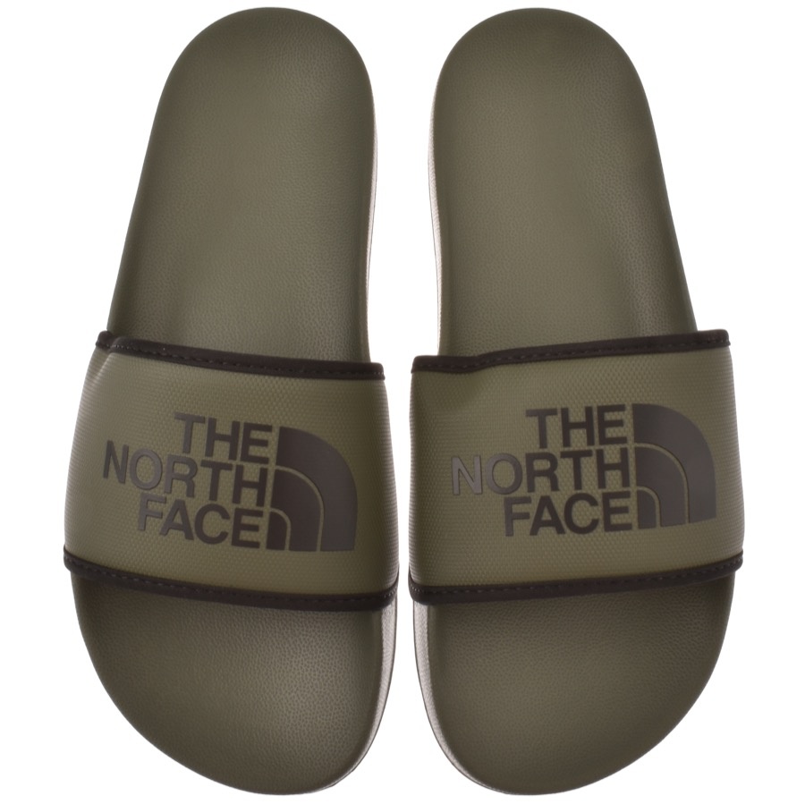 The North Face Base Camp Sliders In Green In Khaki