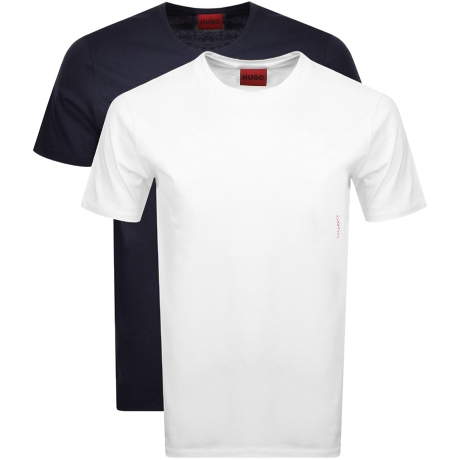 Hugo Double Pack Crew Neck T Shirt Navy | ModeSens