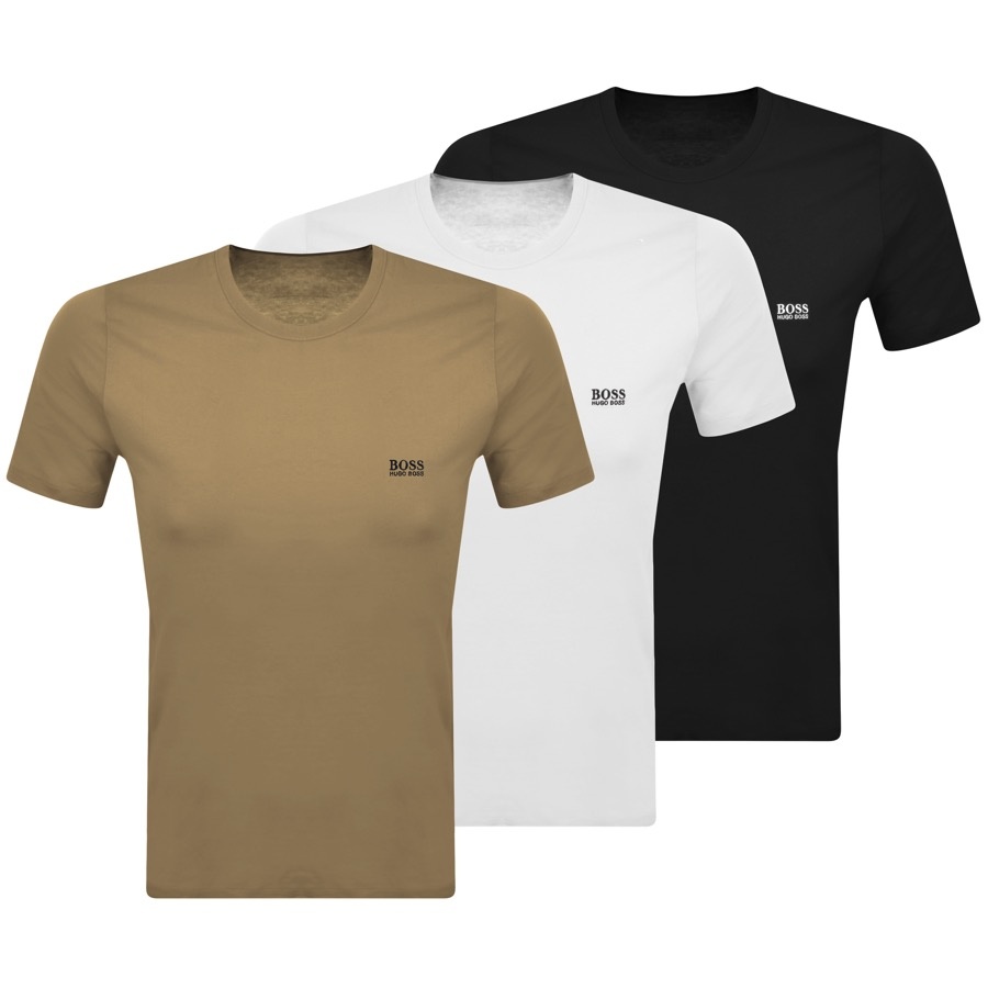 Boss Business Boss Multi Colour Triple Pack T Shirts Tan In Beige