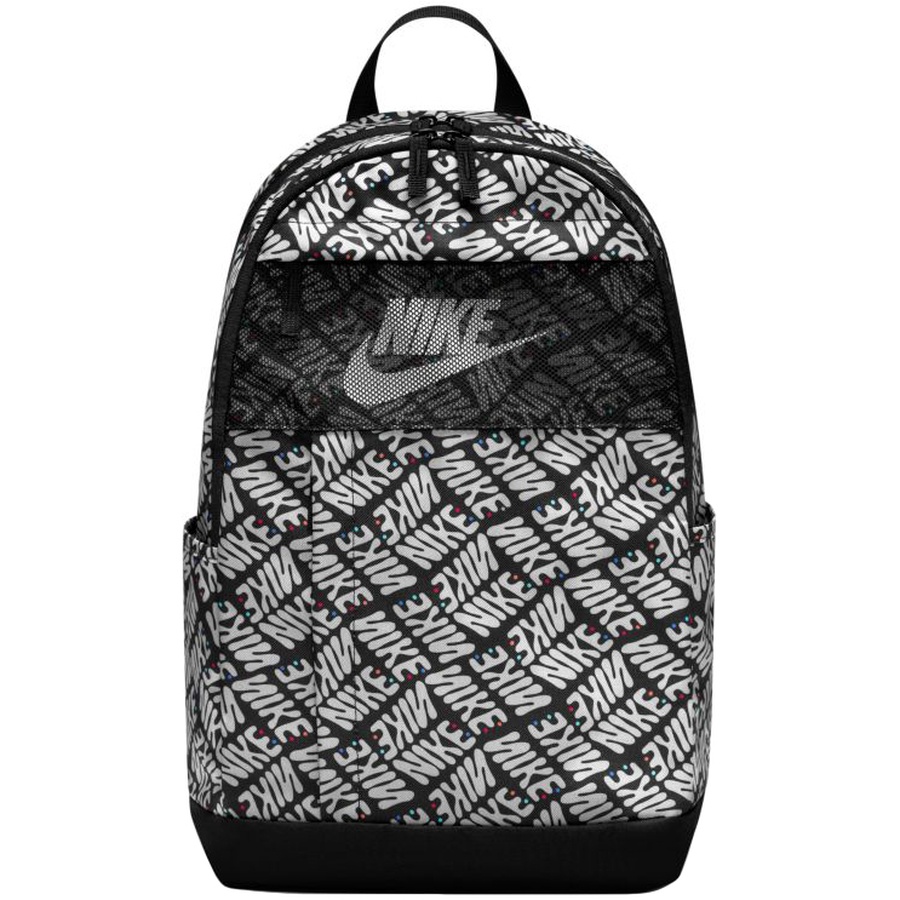 nike elemental backpack in black with neon swoosh