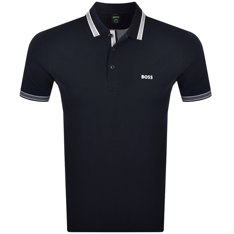 Shop Boss Athleisure Boss Paddy Curved Polo T Shirt Navy