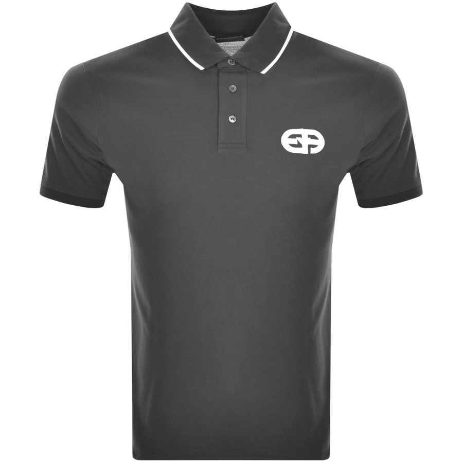 Emporio Armani Short Sleeved Polo T Shirt Grey