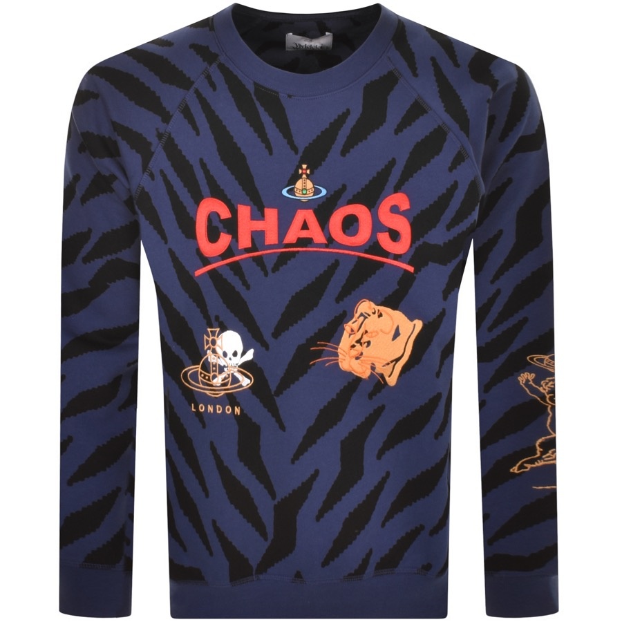 Vivienne Westwood Blue & Black 'chaos' Sweatshirt In Blue/black Tiger