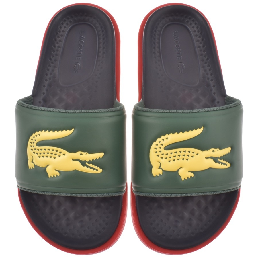 lacoste leather sliders