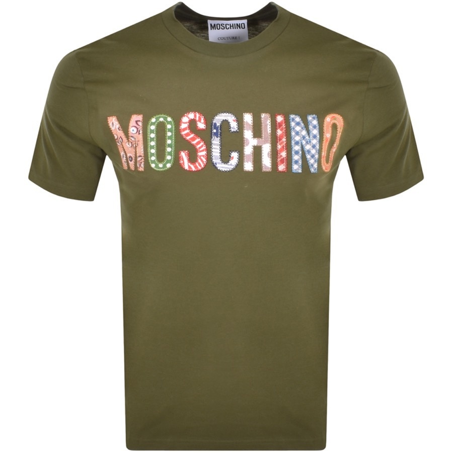 Moschino Patched Logo T Shirt Green