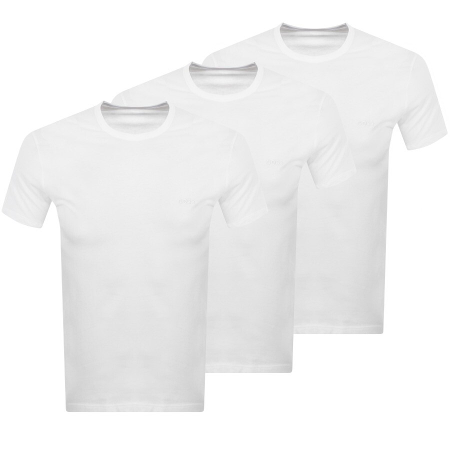 BOSS Triple Pack Crew Neck T Shirts White