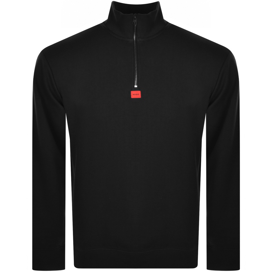 HUGO HUGO DURTY HALF ZIP SWEATSHIRT BLACK