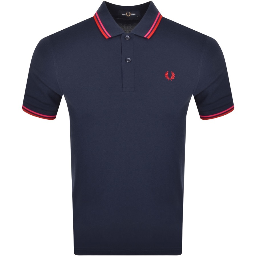 Fred Perry Twin Tipped Polo T Shirt Navy