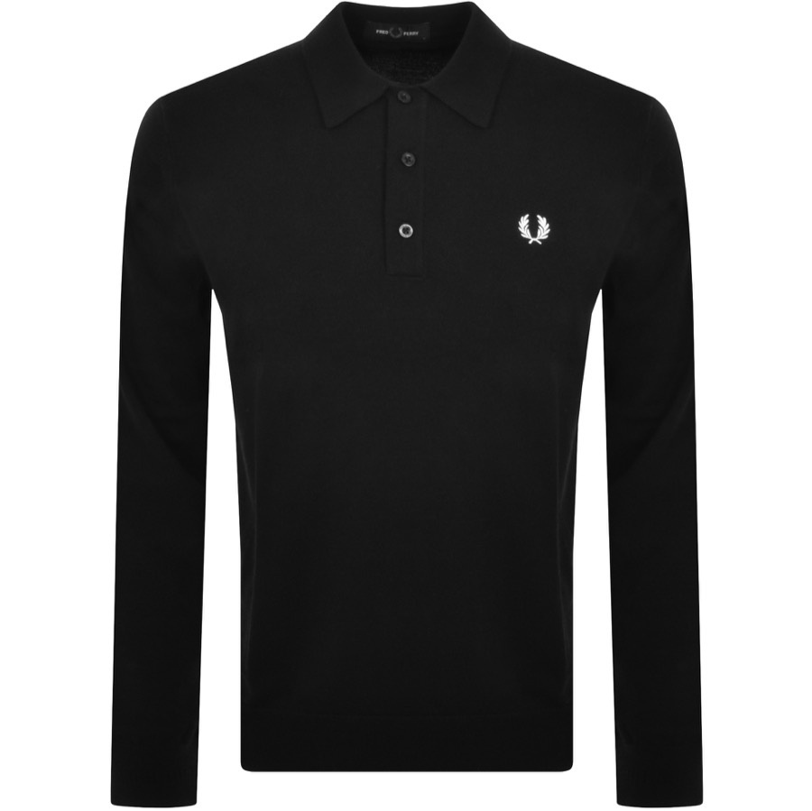 Fred Perry Long Sleeve Knit Polo Black