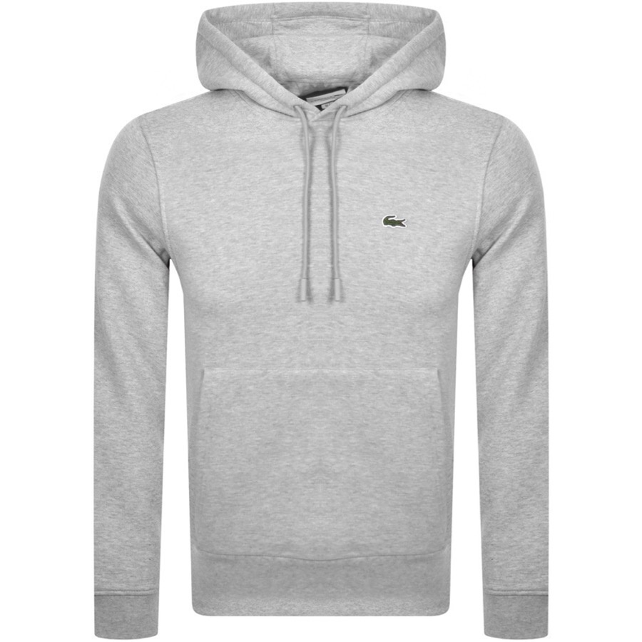 Lacoste Logo Pullover Hoodie Grey