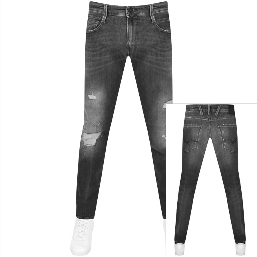 Replay Anbass Slim Fit Mid Wash Jeans Grey