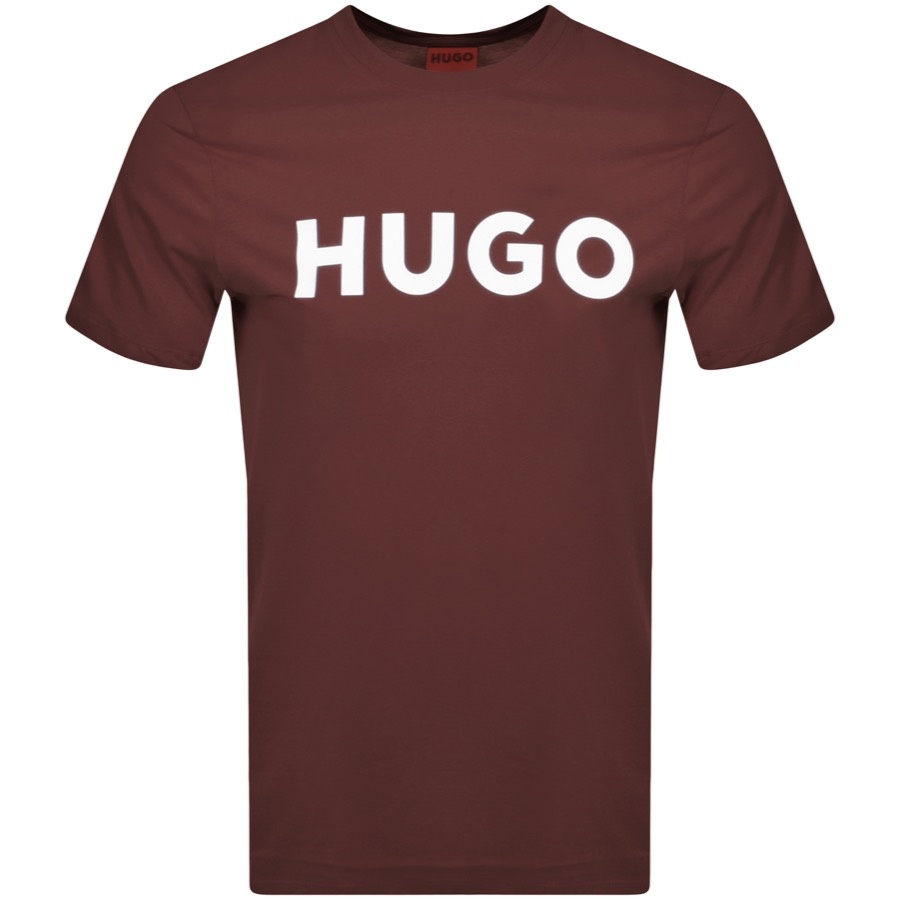 Hugo Boss Hugo Dulivio Crew Neck T Shirt Burgundy In Burgundy