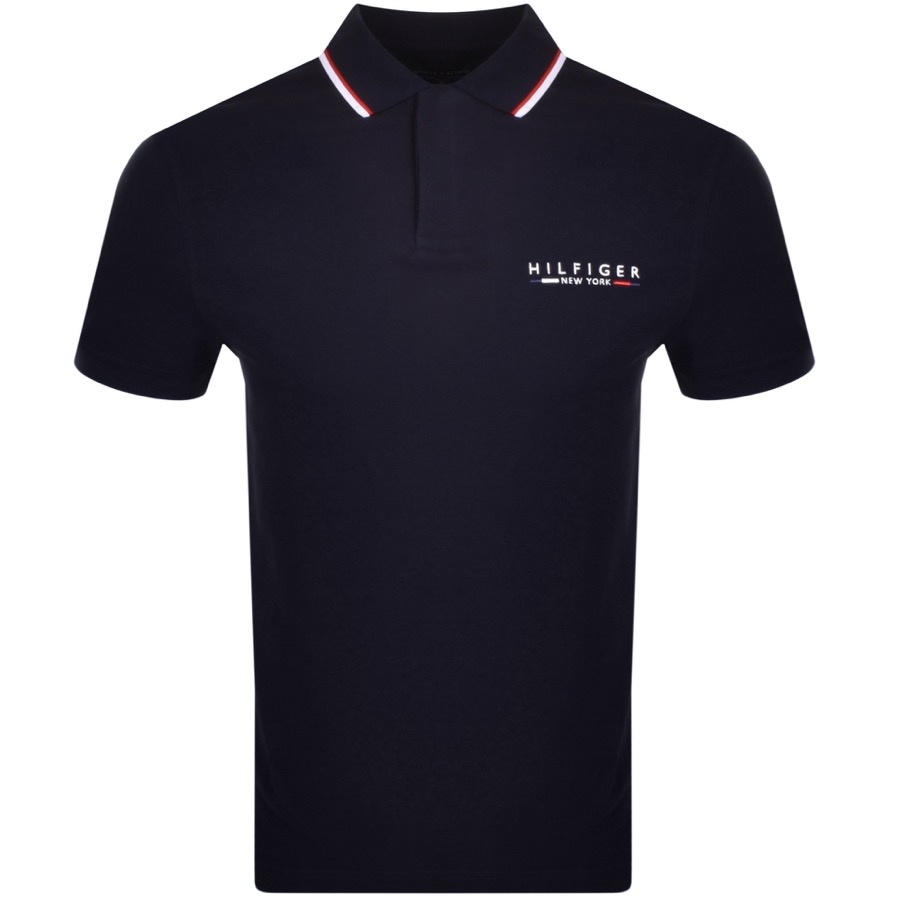 Tommy Hilfiger Brand Love Logo Polo T Shirt Navy