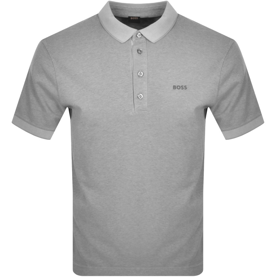 Boss Casual Boss Pestructured Polo T Shirt Grey