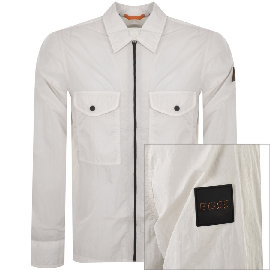 Boss Casual Boss Full Zip Lovel Overshirt Jacket White