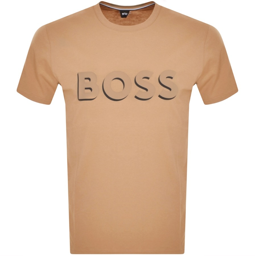 Boss Business Boss Tiburt Logo T Shirt Beige