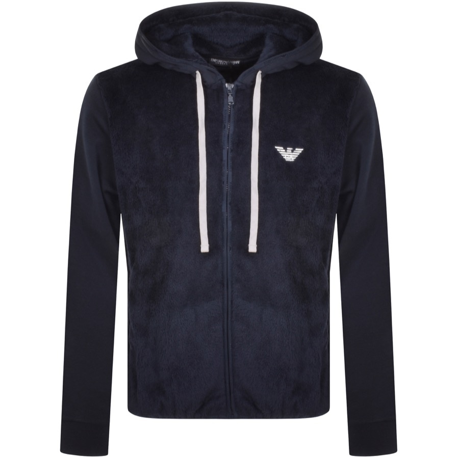 Armani Collezioni Emporio Armani Lounge Full Zip Hoodie Navy