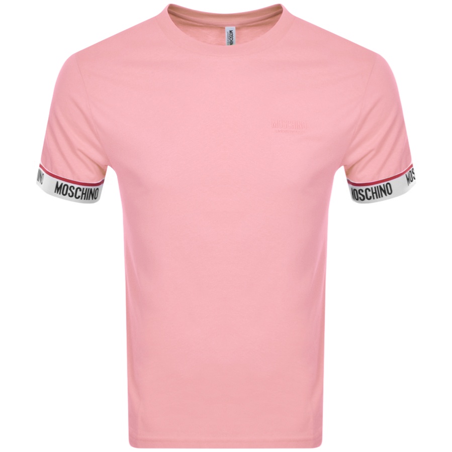 Moschino Short Sleeve Tape T Shirt Pink