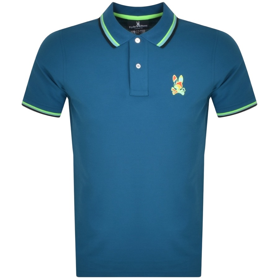 Psycho Bunny Logo Short Sleeve Polo Shirt Blue | ModeSens