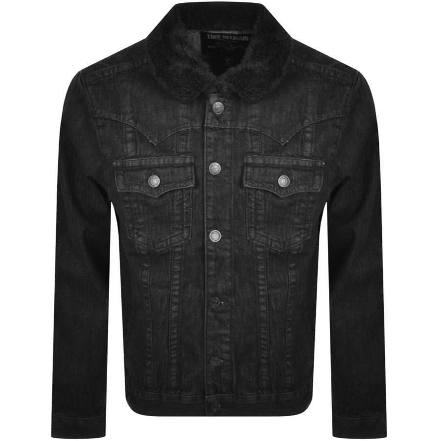 True Religion Sherpa Jimmy Denim Jacket Black