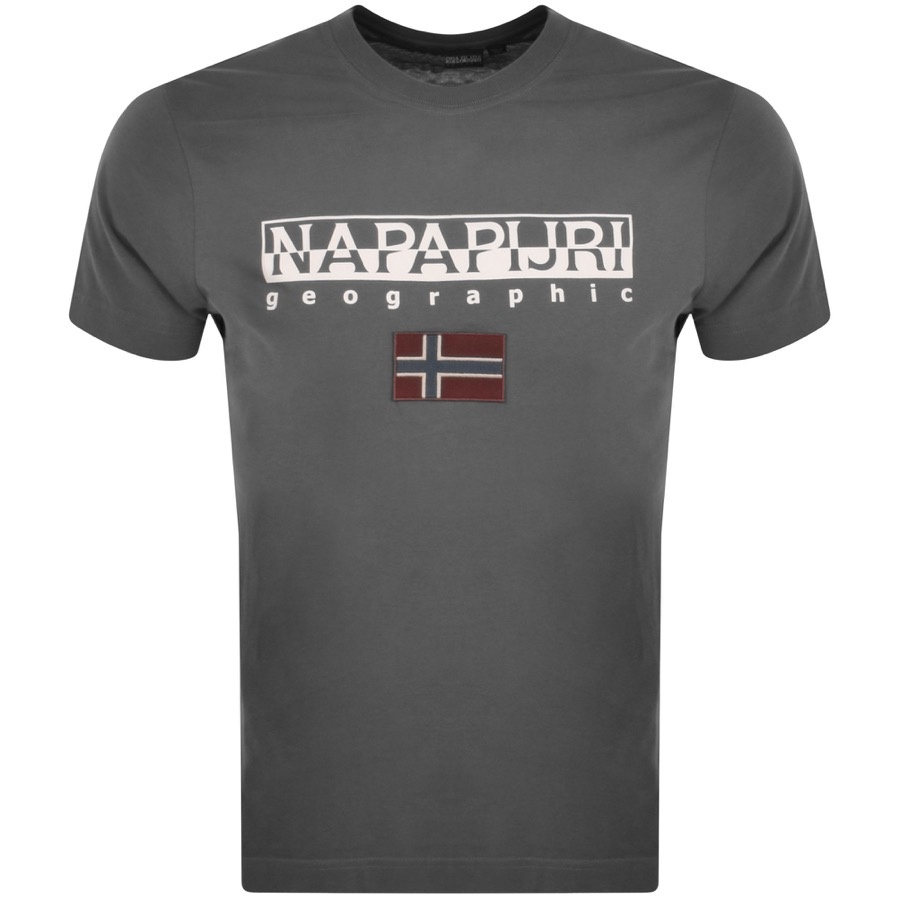 Napapijri S Ayas Logo T Shirt Grey