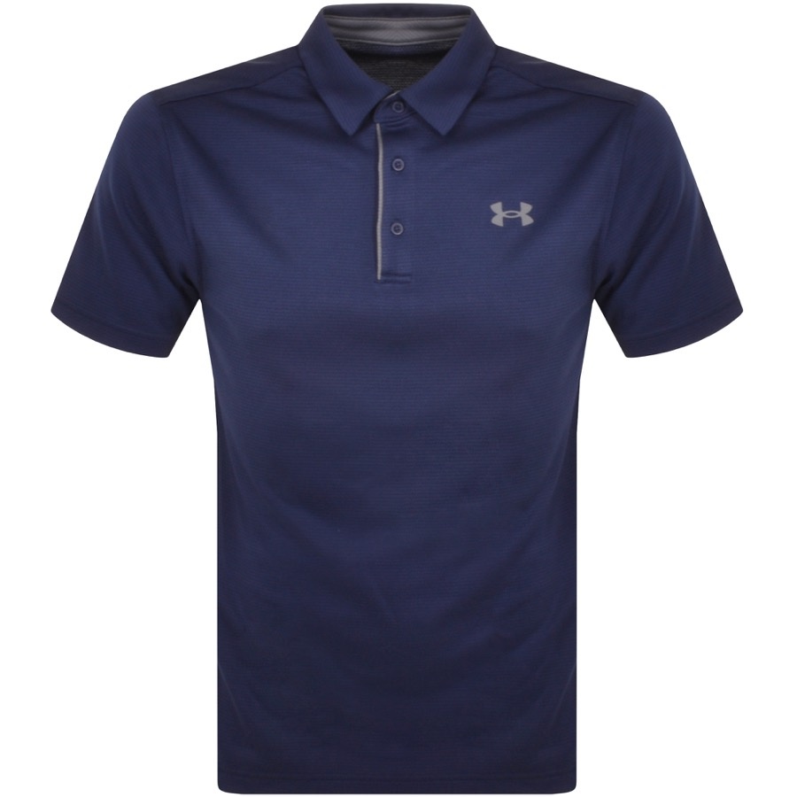 Under Armour Tech Polo T Shirt Navy In Marine Blue