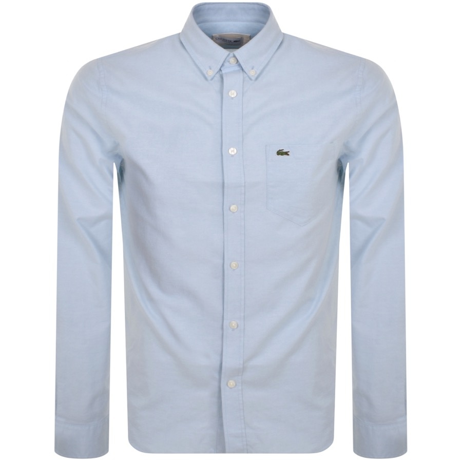 LACOSTE LACOSTE WOVEN LONG SLEEVED SHIRT BLUE