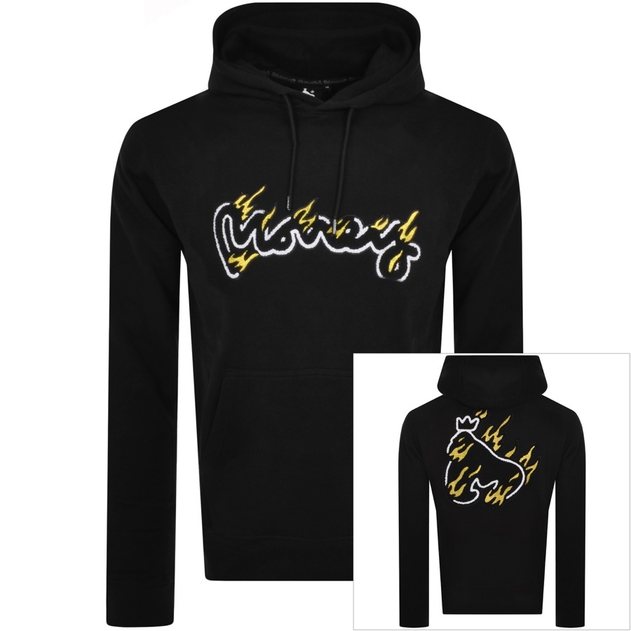 Money Gold Flame Hoodie Black