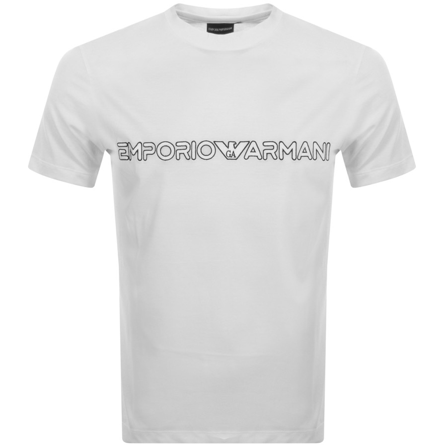 Armani Collezioni Emporio Armani Crew Neck Logo T Shirt White