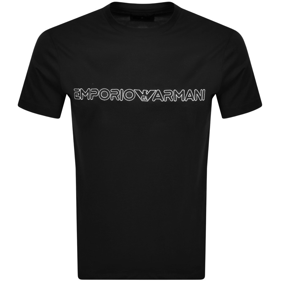 Armani Collezioni Emporio Armani Crew Neck Logo T Shirt Black