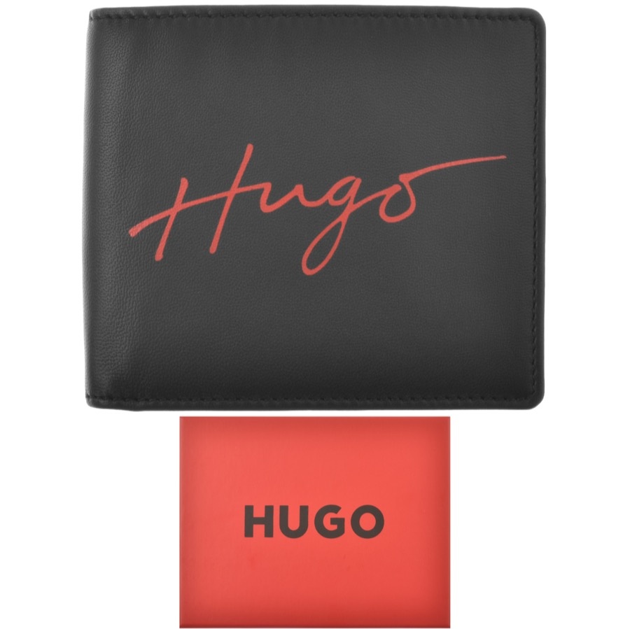 Hugo Handwritten Logo Wallet Black