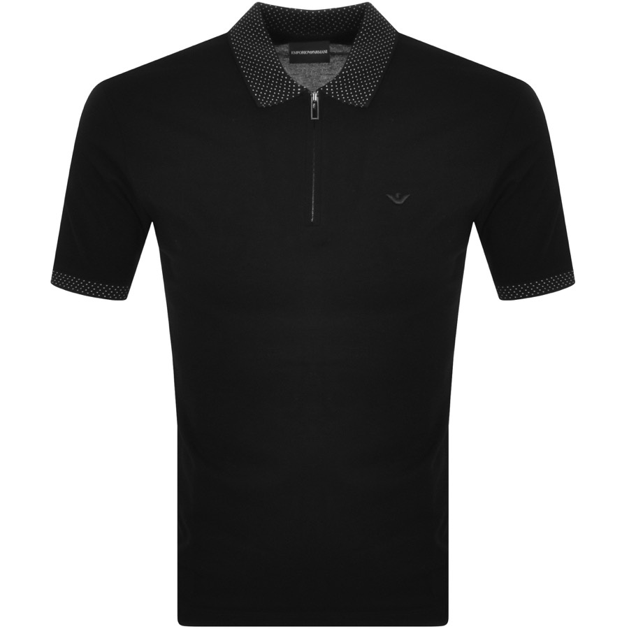 Emporio Armani Short Sleeved Polo T Shirt Black