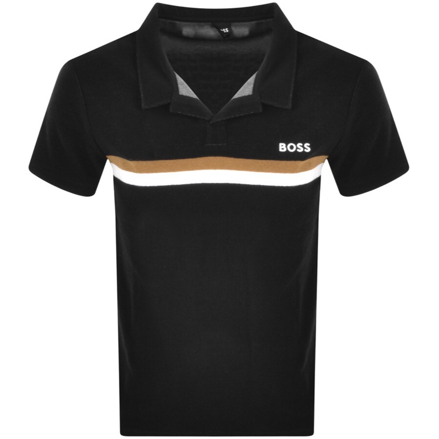 BOSS Swimwear Terry Polo T Shirt Black