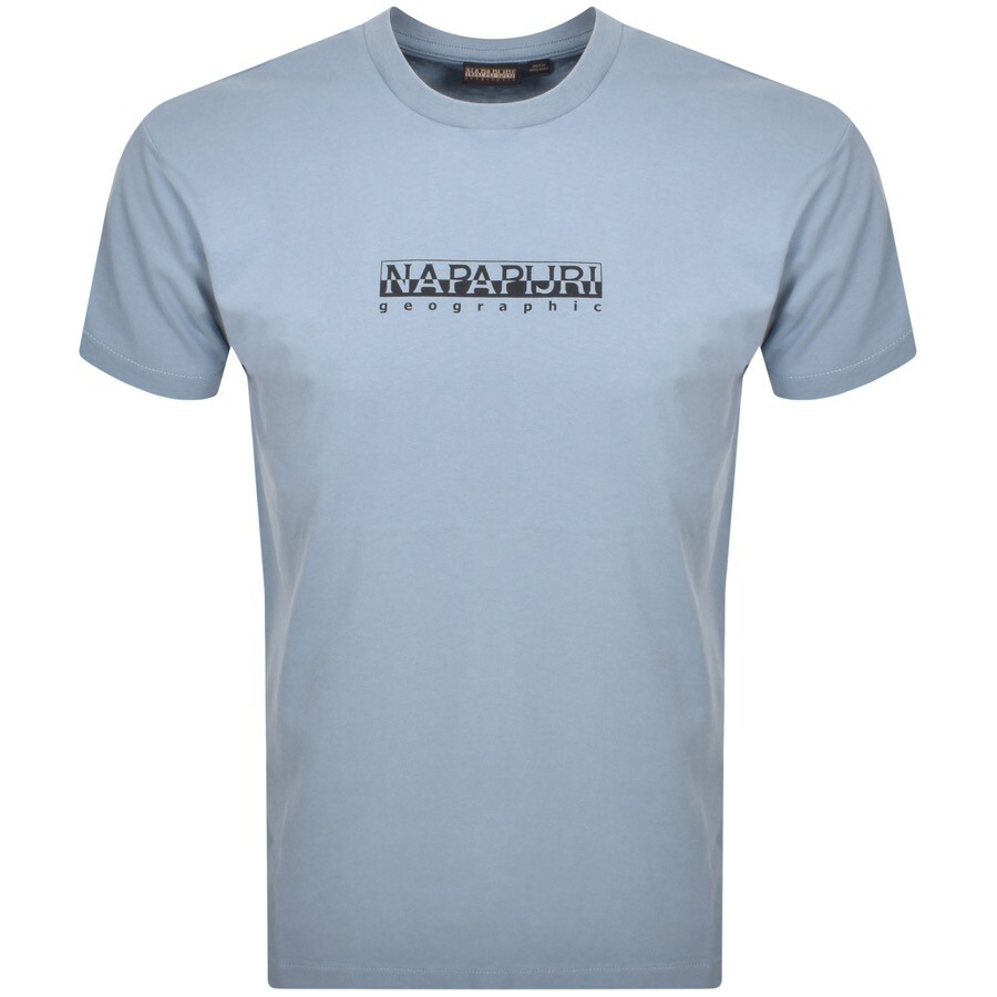 Napapijri S Box Logo T Shirt Blue In Light Blue