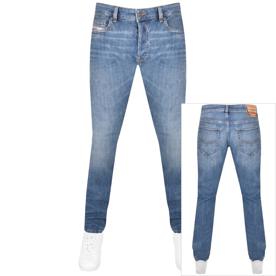 Diesel D Luster Slim Fit Mid Wash Jeans Blue