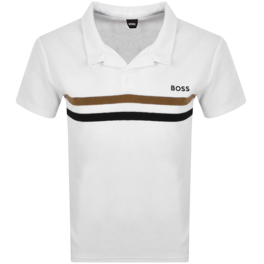 Boss Business Boss Short Sleeve Terry Polo T Shirt White