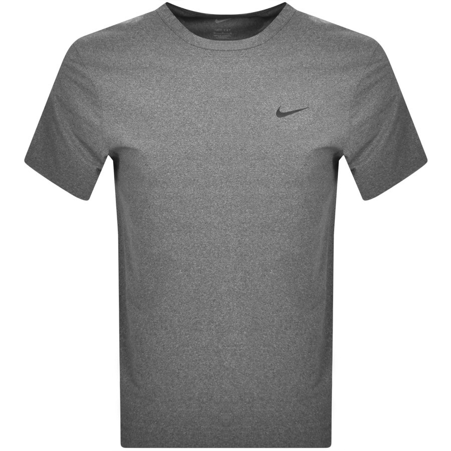 NIKE NIKE TRAINING CREW NECK LOGO T SHIRT GREY