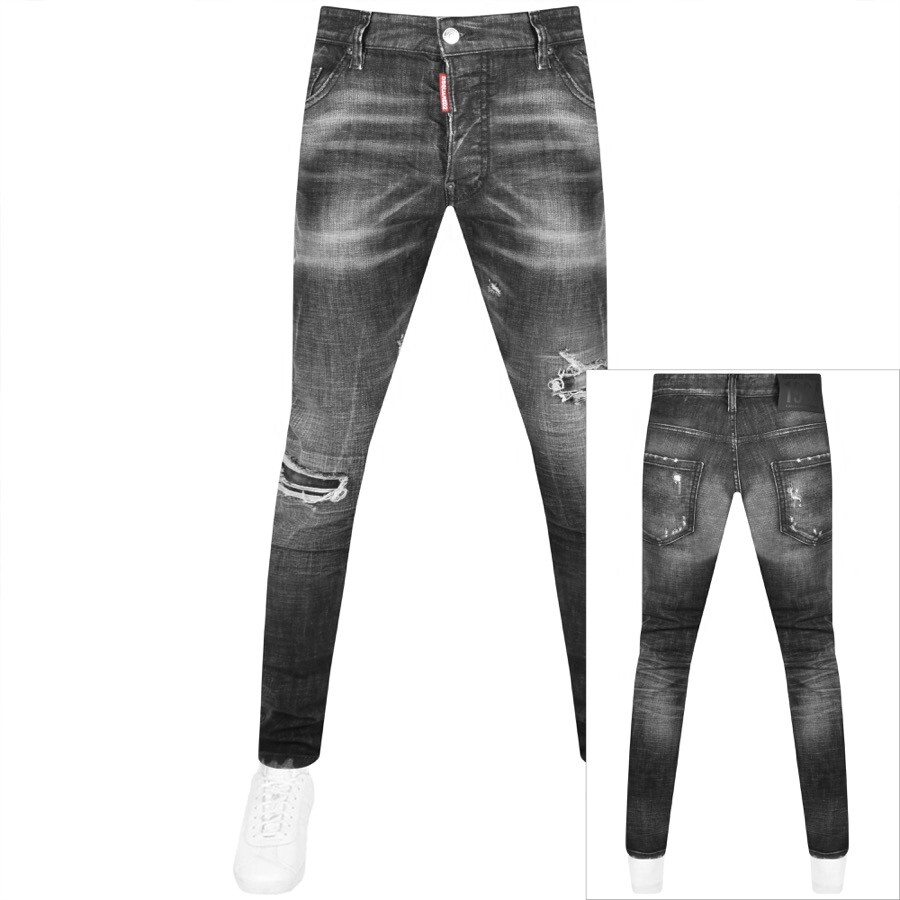DSQUARED2 Slim Midwash Skater Jeans Grey