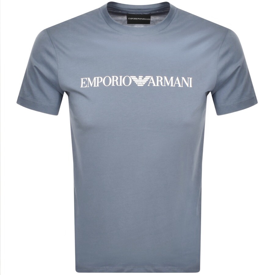 Emporio Armani Crew Neck Logo T Shirt Blue